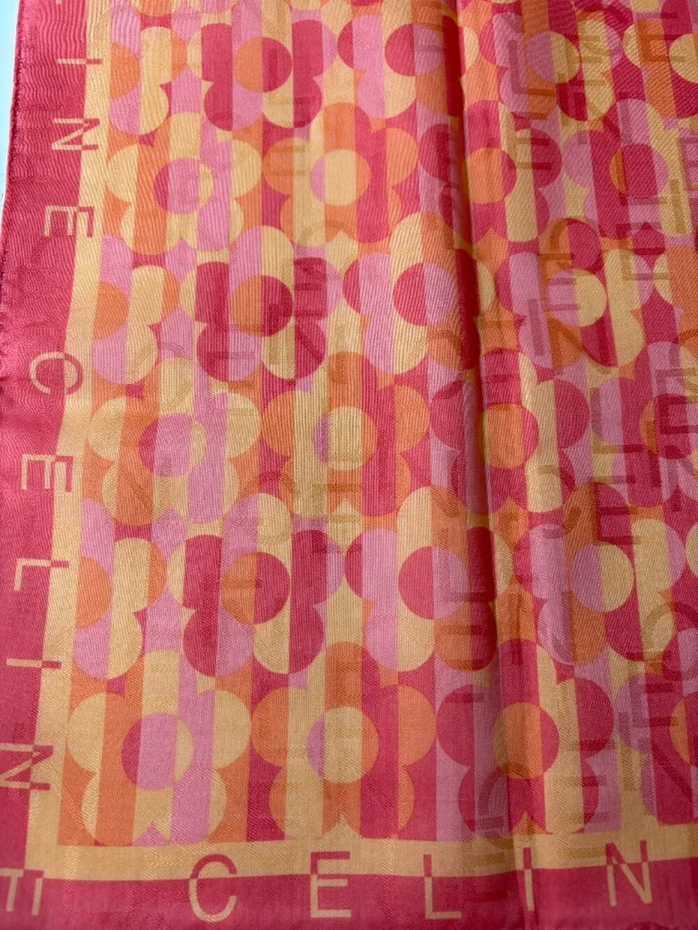 NWT Vintage CELINE Paris Geometric Cotton Scarf